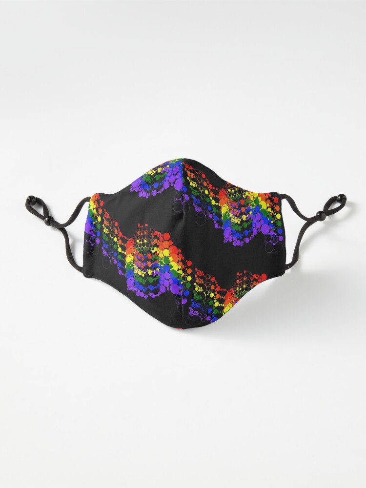 Alternate view of Rainbow Funk Bubble Circles Abstract Mask