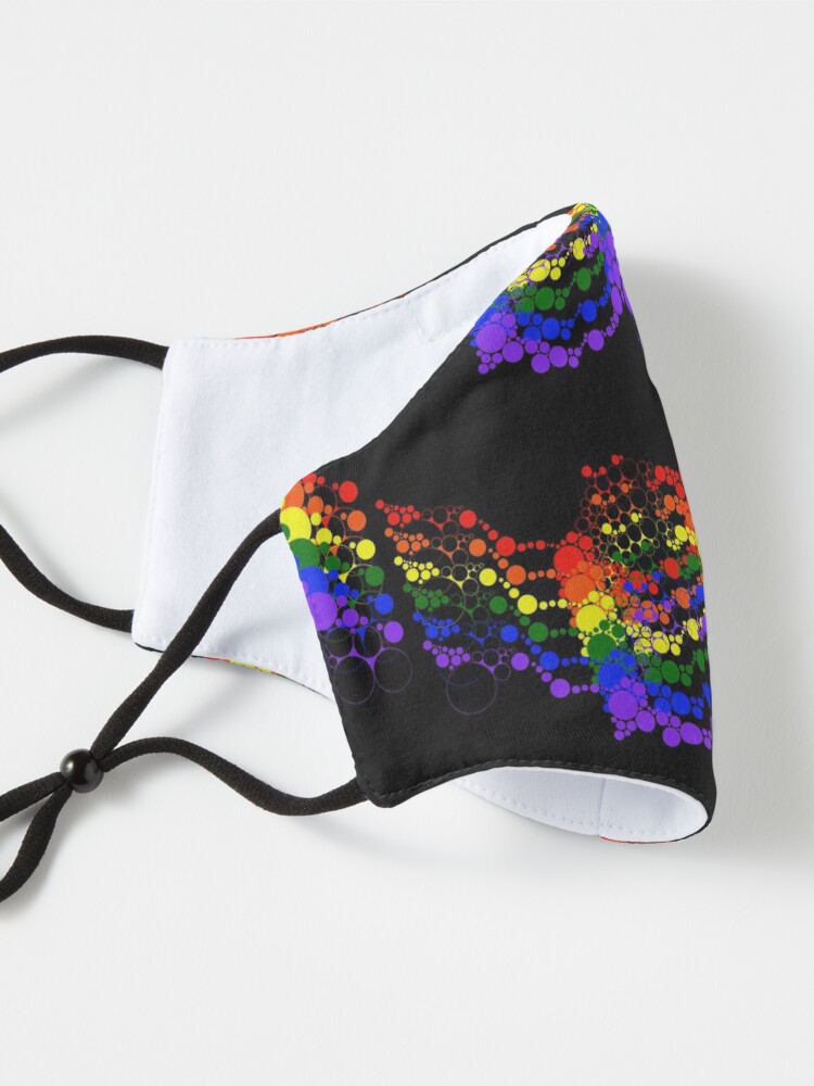 Alternate view of Rainbow Funk Bubble Circles Abstract Mask