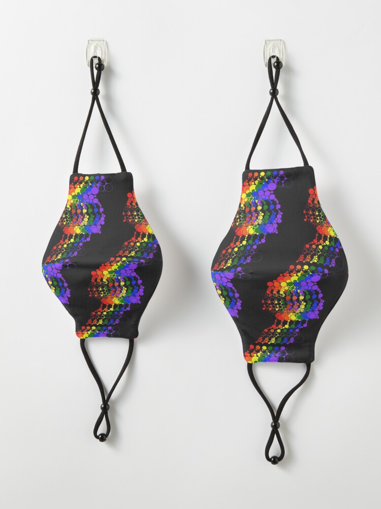 Alternate view of Rainbow Funk Bubble Circles Abstract Mask