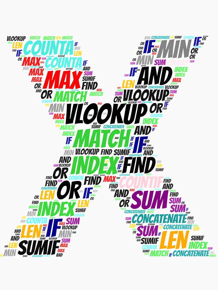 Thumbnail 7 of 7, Classic T-Shirt, Excel X Word Cloud designed and sold by AnalystCave.