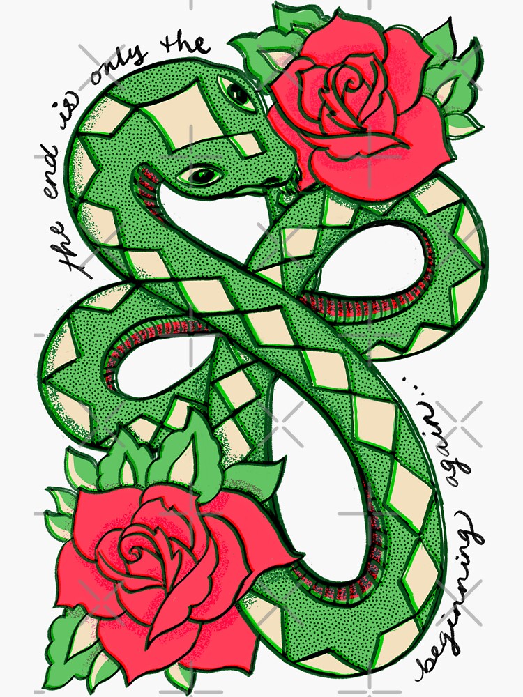 Thumbnail 3 of 3, Sticker, Ouroboros designed and sold by Flickingjane.