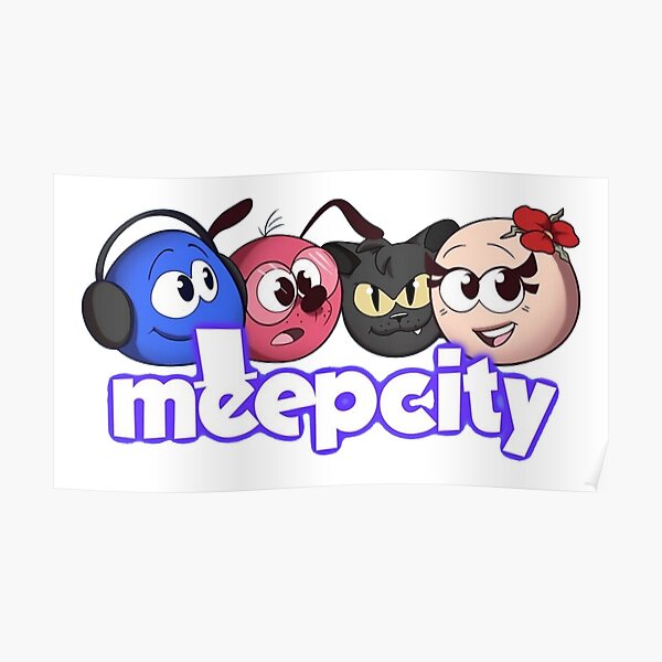 Meepcity Posters Redbubble - roblox meep city gaming with kev