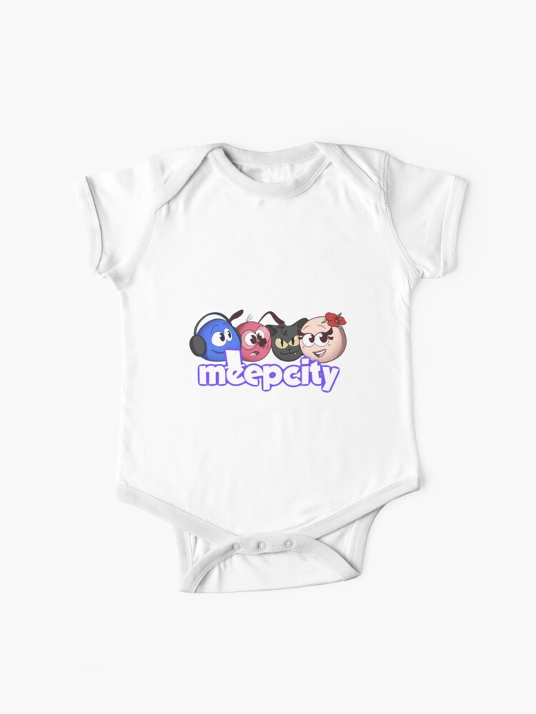 Meepcity Roblox White Baby One Piece By Totkisha1 Redbubble - white off the shoulder top roblox