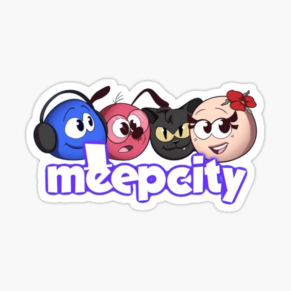 Meepcity Roblox White Sticker By Totkisha1 Redbubble - how to sell stuff on meep city roblox