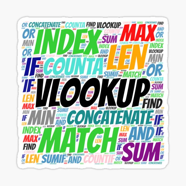 Excel Word Cloud Square Sticker