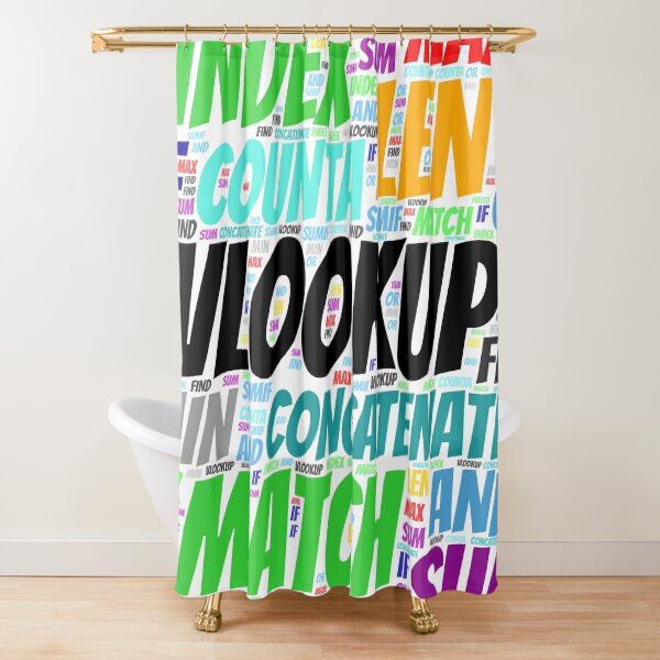 Excel Word Cloud Square Shower Curtain