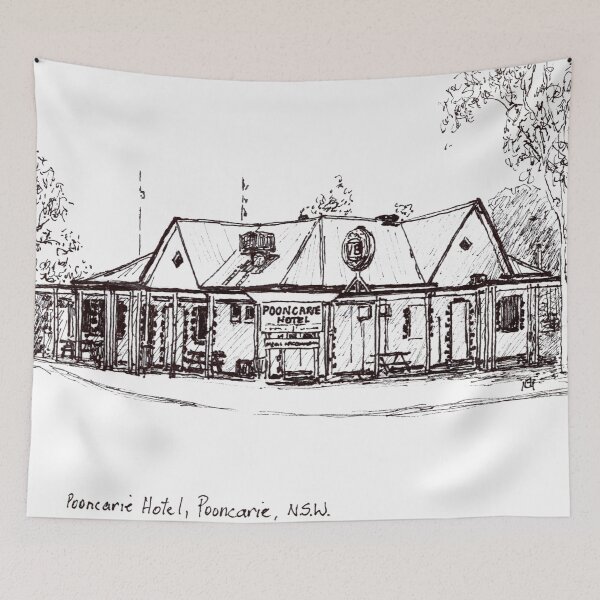 Item preview, Australian Scene - Pooncarie Hotel - Pooncarie, NSW, Aus. designed and sold by Anne Huth.
