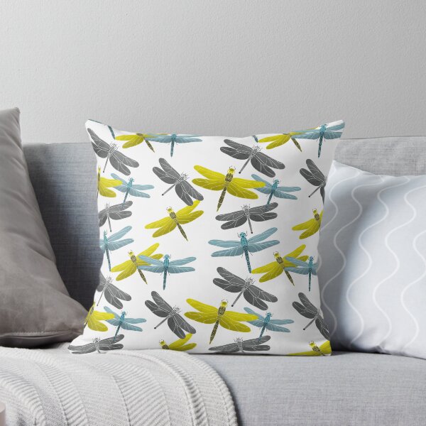 Aperçu de l'œuvre Motif libellules - Palette jaune et gris créée et vendue par monitdesign.