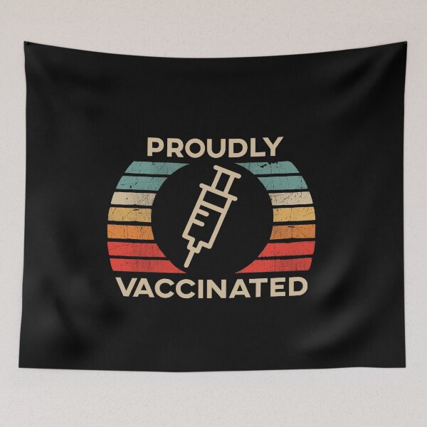 Item preview, Retro Vintage Proudly Vaccinated support Pro Vaccine designed and sold by Grafik Traffik.