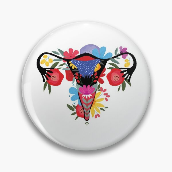 Uterus Middle Finger Reproductive Rights and More! Handmade Pin Back Button Keychain Mirror No-Hole Face Mask Flair Magnet