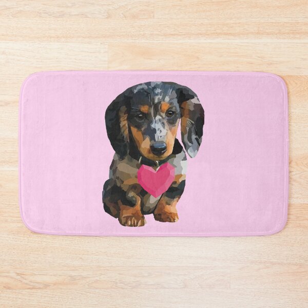Item preview, Dachsund Valentine, Miniature Dachsund with Heart Illustration  designed and sold by ToriaScarlett.