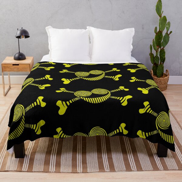 The Smiler logo Smile and Cross Bones Throw Blanket