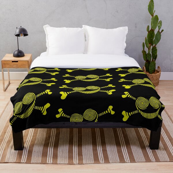 The Smiler logo Smile and Cross Bones Throw Blanket