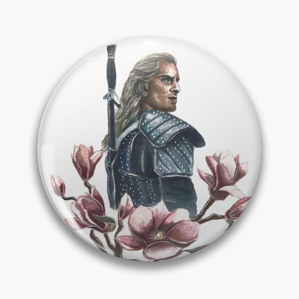 Item preview, The Witcher series Geralt of Rivia flower watercolor portrait designed and sold by Silver-Libra.