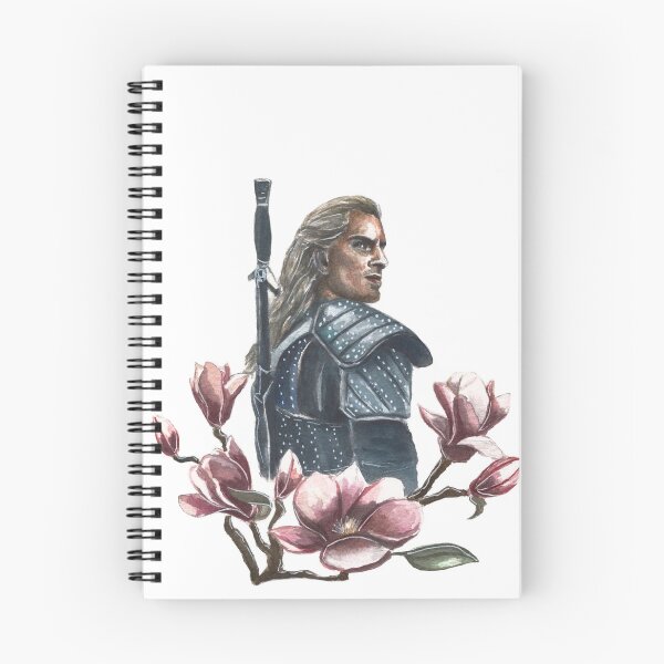 Item preview, The Witcher series Geralt of Rivia flower watercolor portrait designed and sold by Silver-Libra.