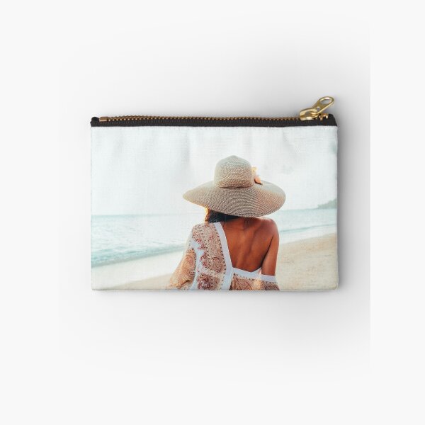 Item preview, Elegant Woman Sitting on Beach and Watching the Ocean designed and sold by visualspectrum.