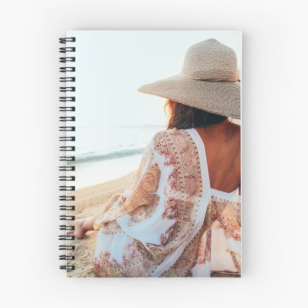 Item preview, Beautiful Elegant Woman Sitting on Beach and Watching the Ocean designed and sold by visualspectrum.