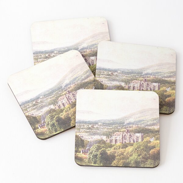 Item preview, Overlooking the ruins of Melrose Abbey | Vintage Illustration designed and sold by yourscotborders.