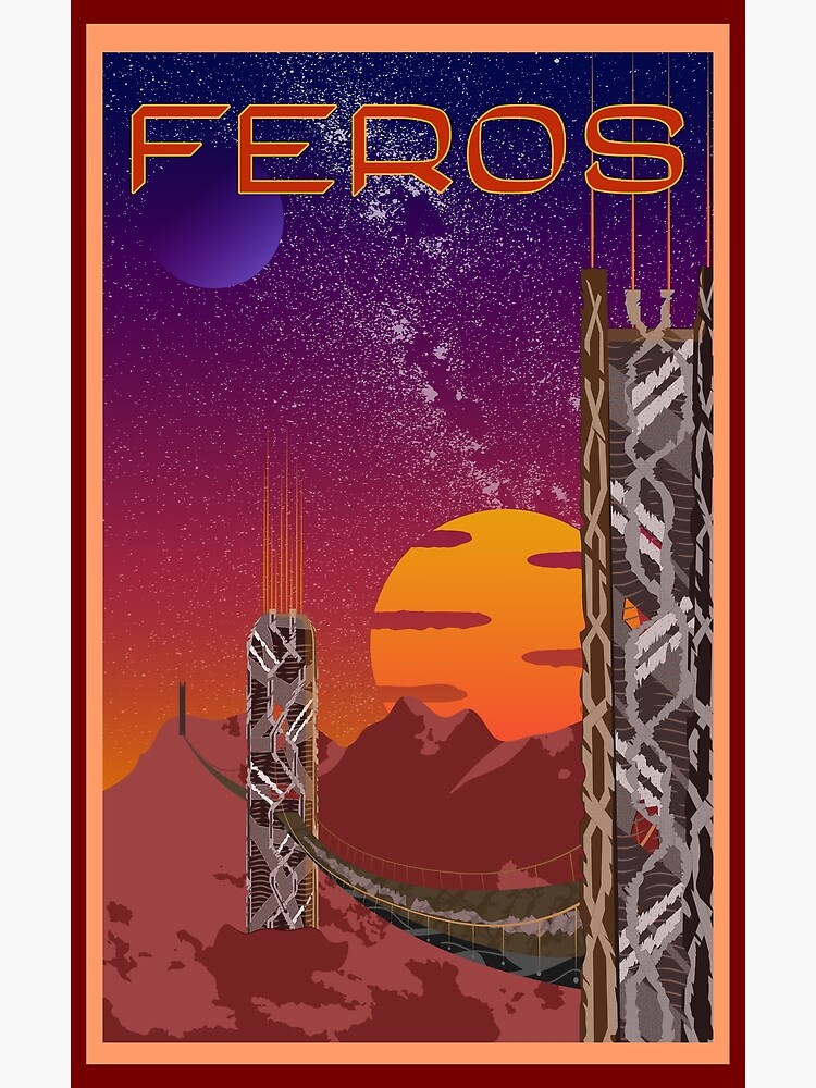 Mass Effect Feros Travel Poster Fan Art Poster For Sale By Raulchirai Redbubble