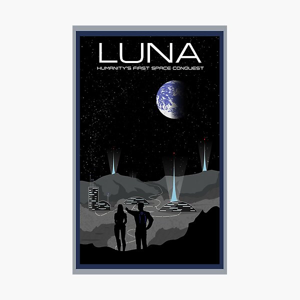 Mass Effect Luna Travel Poster Fan Art Photographic Print