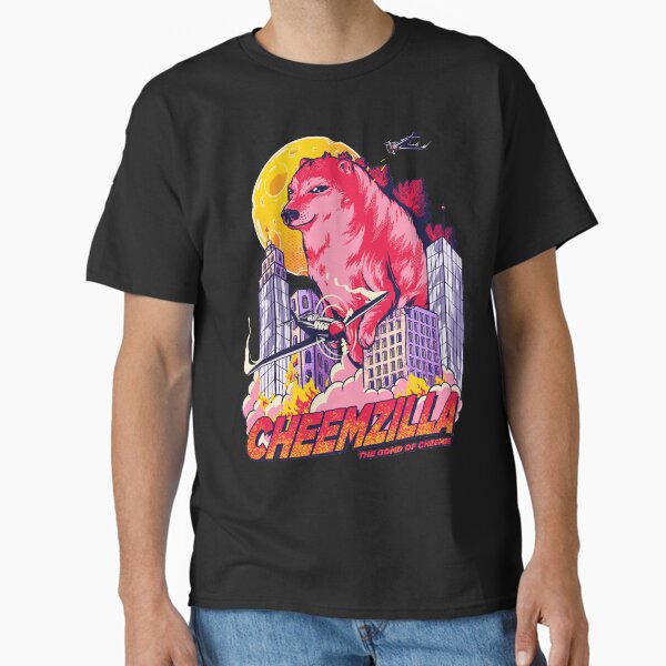 Vista previa del artículo con la obra «Cheemzilla - El dios de Cheemse | Kaiju Shiba Inu Doggo Wacky and Uncharacteristic Ironic Dank Memes | Dogezilla Dux Dogzilla | Bonk Dorime | Mucho guau | Kaijuismo | luna de queso | Cheemsburbismo», diseñado y vendido por Any Color Designs.