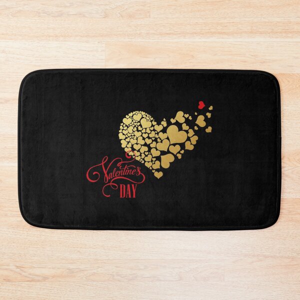 Item preview, “Valentine’s Day” with Golden-like Hearts (on Black) designed and sold by PawsitiveMum.