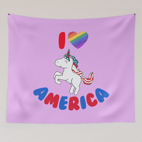 Item preview, I Love America - Cute Valentine´s Patriotic Americorn designed and sold by LordAudes.