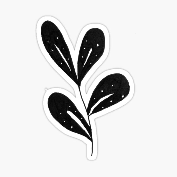 Tropical Leaf - B&W Sticker