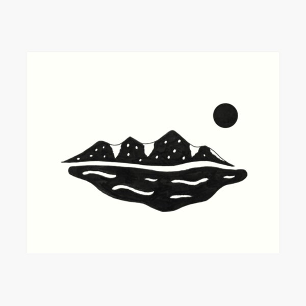 Mountain Mirage - B&W Art Print
