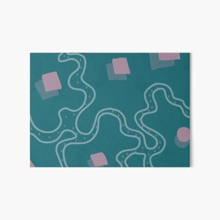 Blue and Pink Cubes Art Board Print