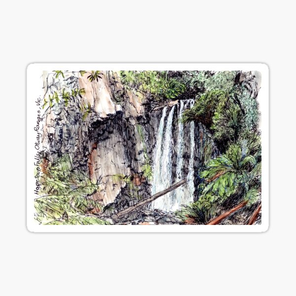 Australian Scene - Hopetoun Falls, Otway Ranges, Vic, Aus. Sticker