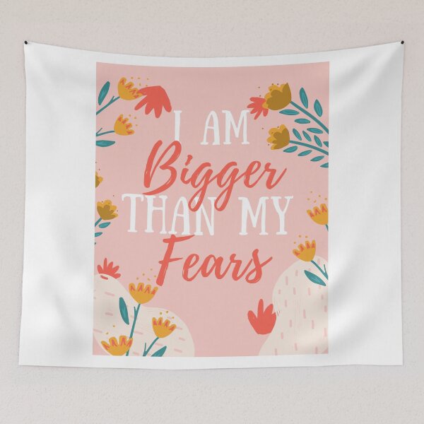 Item preview,  I Am Bigger Than My Fears Floral Illustration  designed and sold by Dollfacedesign.