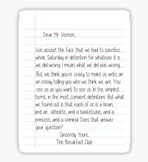 The Breakfast Club - Brian's Letter Sticker