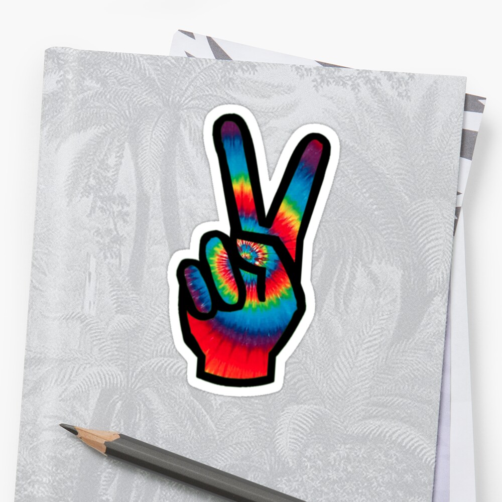 Peace Sign Tie Dye Sticker By Bluewalldesigns Redbubble 