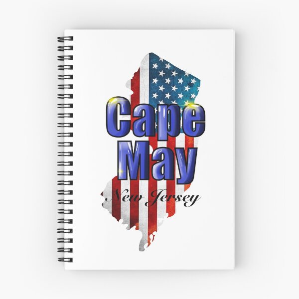 Item preview, Cape May New Jersey with rustic American flag designed and sold by MABbluefields.