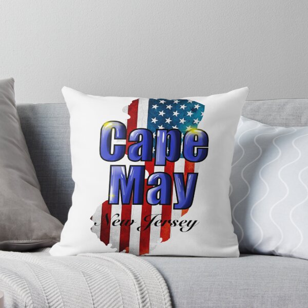 Item preview, Cape May New Jersey with rustic American flag designed and sold by MABbluefields.