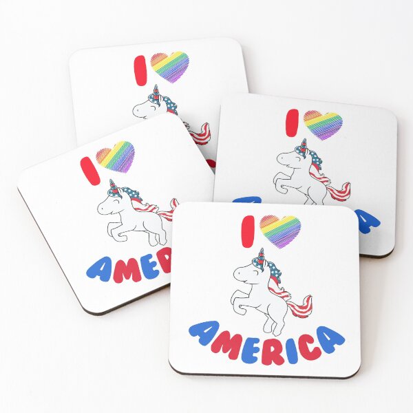 Item preview, I Love America - Cute Valentine´s Patriotic Americorn designed and sold by LordAudes.