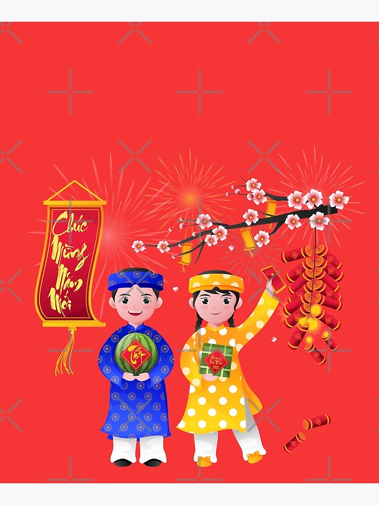 "Chuc Mung Nam Moi Happy Vietnamese Lunar New Year" Apron for Sale by