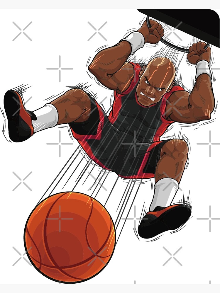 Basketball Player Cartoon Dunking Basketball Vector Illustration