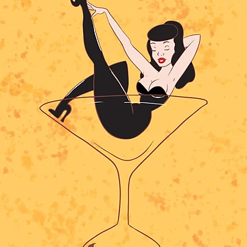Artwork thumbnail, Martini Pinup by Ron's Designs