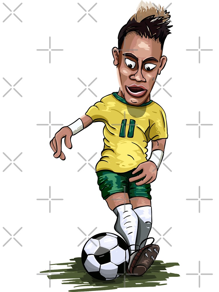 Mascot Cartoon Neymar Football Player Brazil