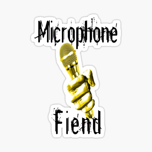 "Microphone Fiend" Sticker by djajuice Redbubble