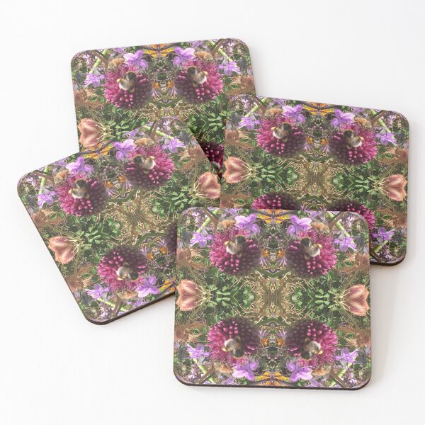 Item preview, Botanical, Divine - Bee Bumbling Buzz over Purple and Mauve, Summertime 2021 designed and sold by RoseAromas.