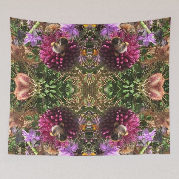 Item preview, Botanical, Divine - Bee Bumbling Buzz over Purple and Mauve, Summertime 2021 designed and sold by RoseAromas.