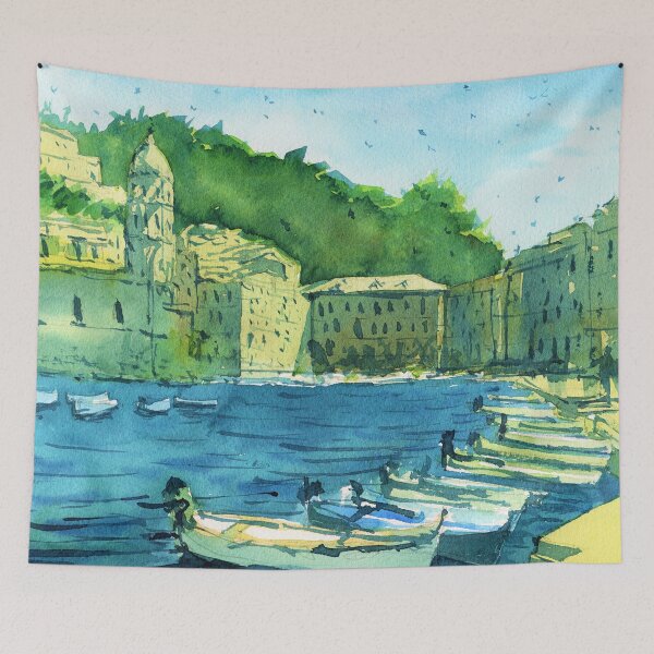 Item preview, Cinque Terre, Italy in Watercolor - Version 2 designed and sold by darrenyeoart.