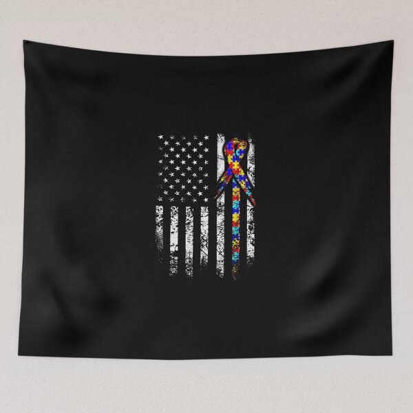 Item preview, Autism Awareness  American Flag Distressed designed and sold by Ibettson Justine.
