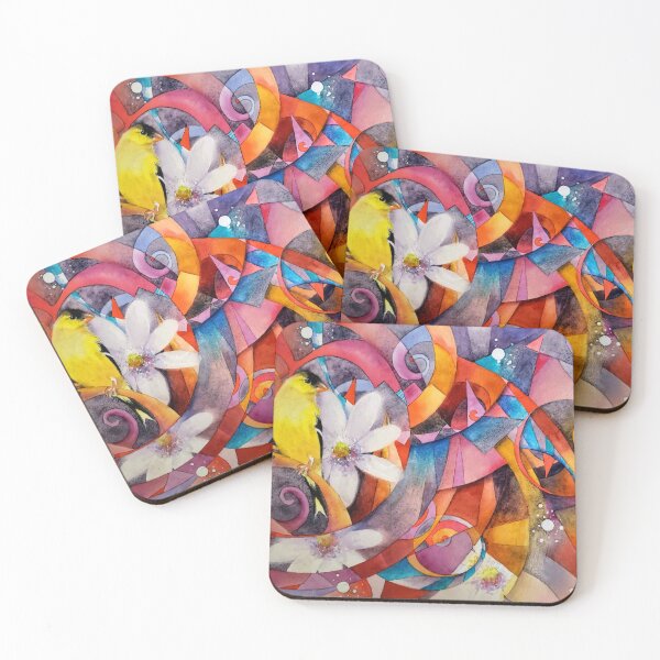Item preview, Goldfinch in Fractured Swirls designed and sold by Artgoddessmama- Anna E Rolin.