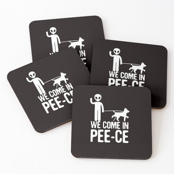 Item preview, We Come in Pee-ce Funny Alien UFO  designed and sold by The Masked Designer.