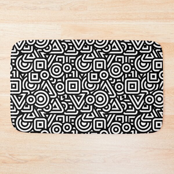 Item preview, Geometric Shapes and Lines Black and White Pattern designed and sold by rustydoodle.