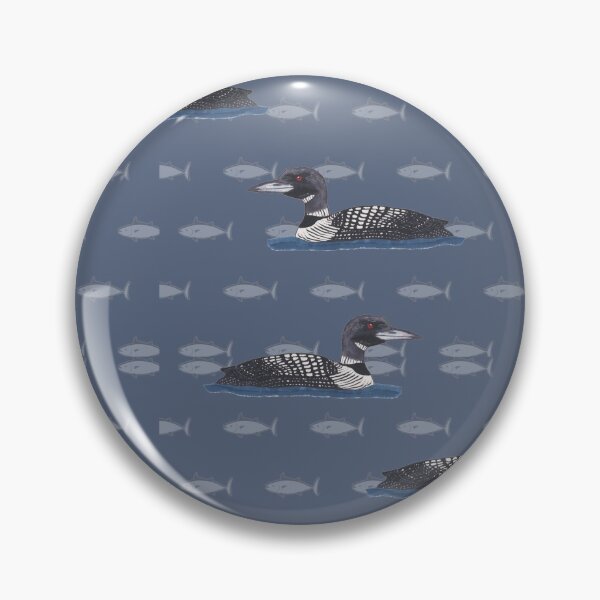 Item preview, Common Loons on fish pattern designed and sold by TheWaterBirds.